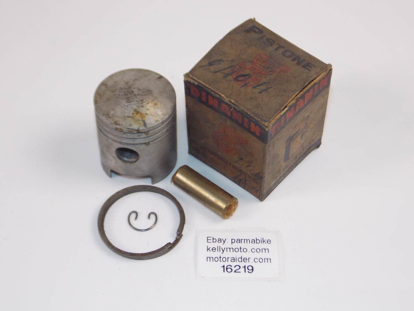 NOS DINAMIN MOTOCYCLE 218 PISTON 40.4mm CLIP+RING+12mm PIN VINTAGE ITALY # 16219 - MotoRaider