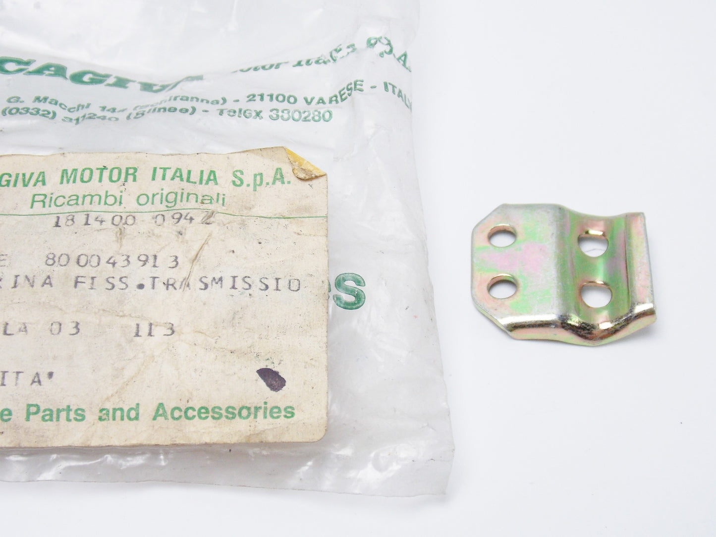 NOS OEM CAGIVA 1993-95 ELEFANT 750 1989-90 COCIS 50 FASTENING PLATE 800043913 - MotoRaider