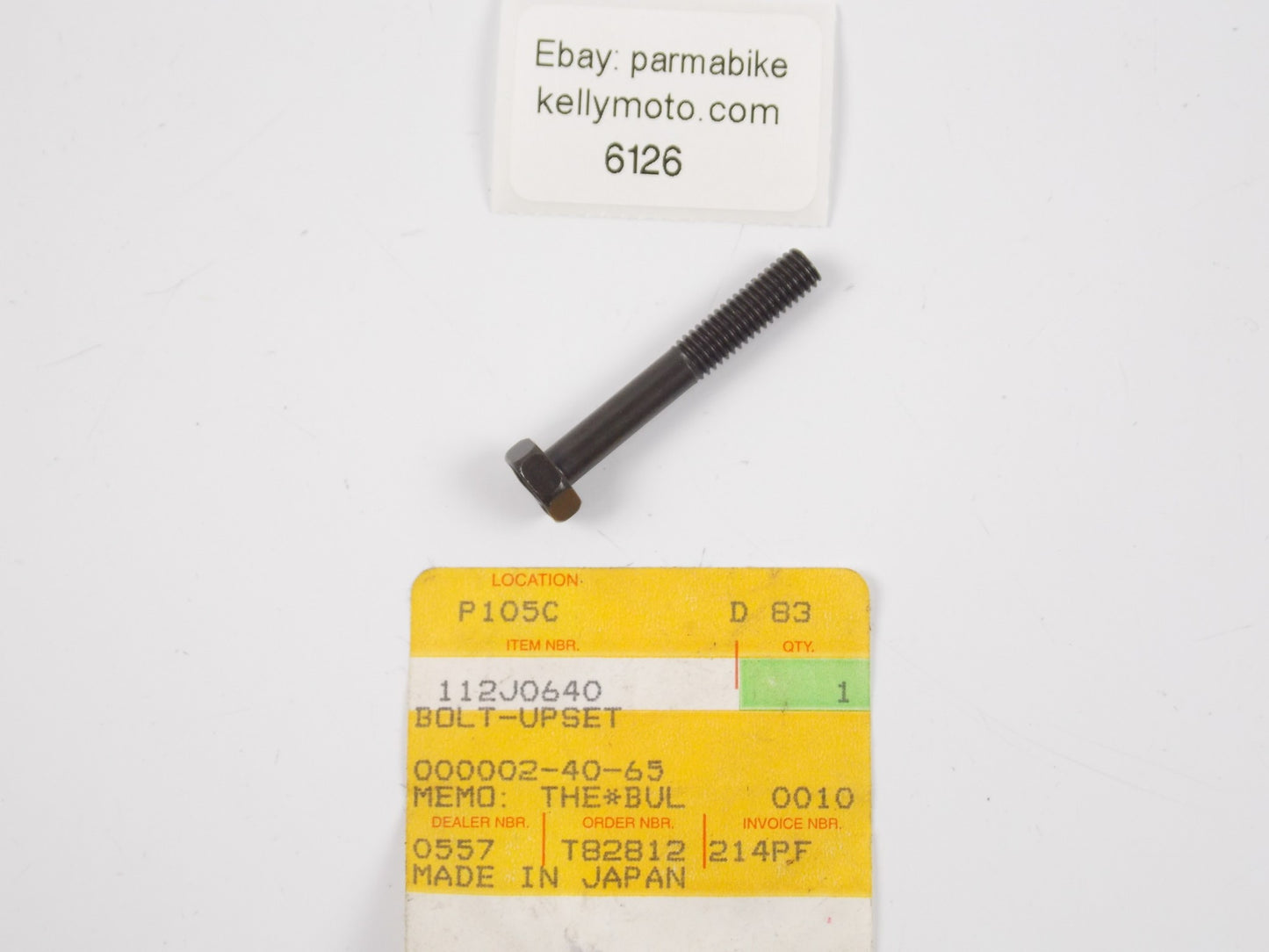 NOS OEM KAWASAKI KE125 1984-1985/NINJA 500 650 900 BOLT UPSET 112J0640 - MotoRaider