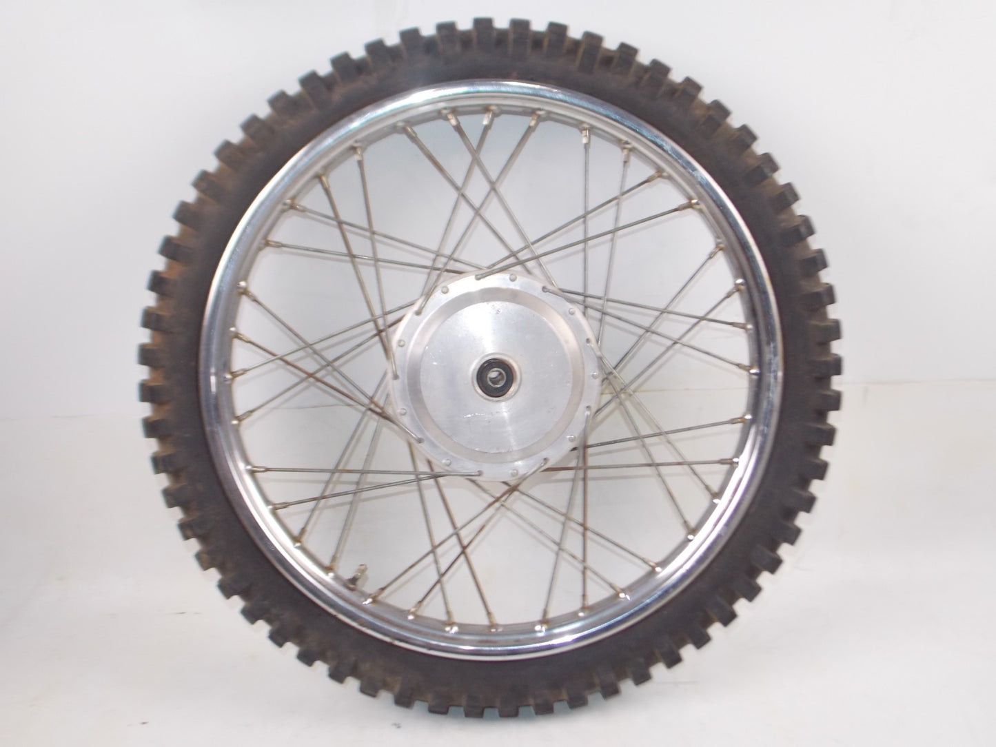 1970's HUSQVARNA 21" FRONT WHEEL RIM RADAELLI LELEU HUB SPOKES TIRE TRELLERBORG - MotoRaider
