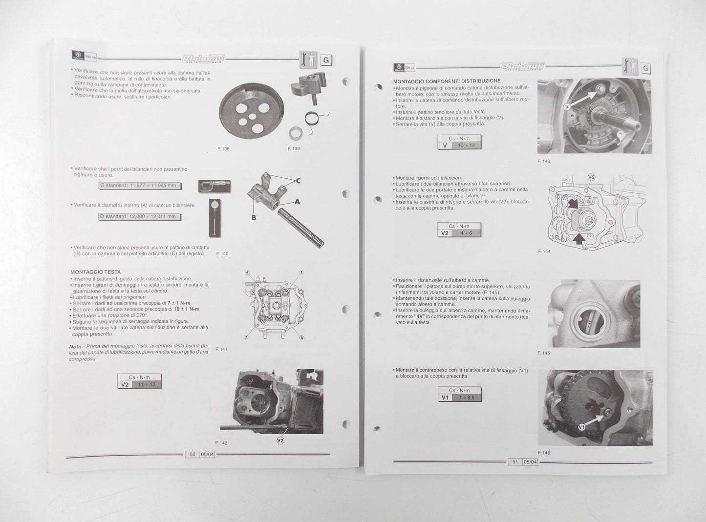 OEM MALAGUTI PIAGGIO WORKSHOP MANUAL SERVICE BOOK MOTOR 250cc 4T-4V-H2O ITALIAN - MotoRaider