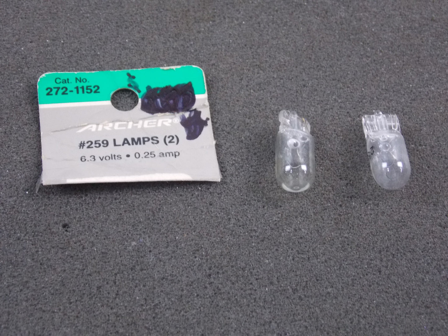 ARCHER LIGHT BULB LAMPS 259 (2) 6.3V - 0.25 Amp 272-1152 - MotoRaider