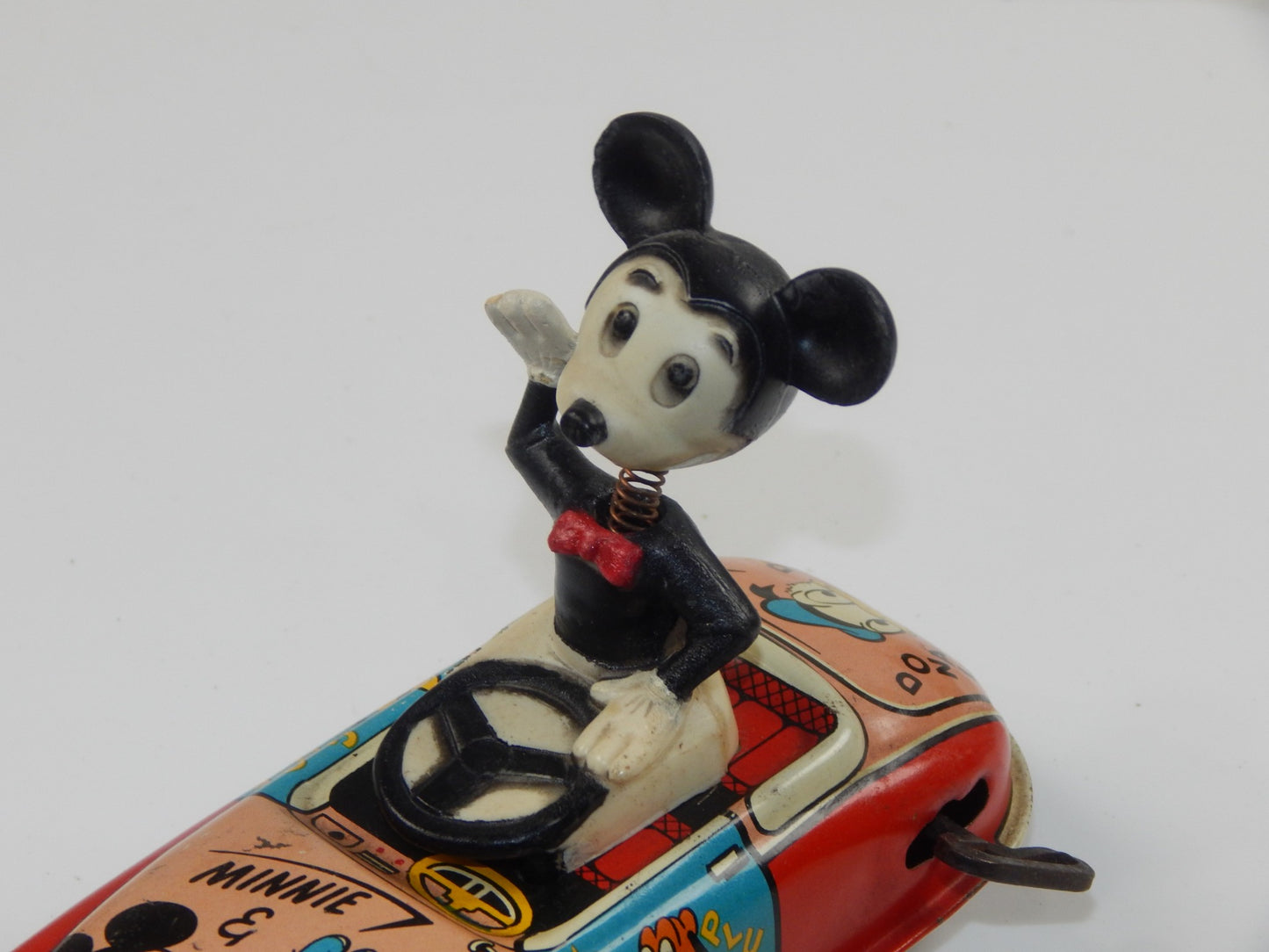 1950's TIN FRICTION TOY CAR MAR WDP DISNEY MINNIE MICKEY PLUTO GOOFY DONALD - MotoRaider