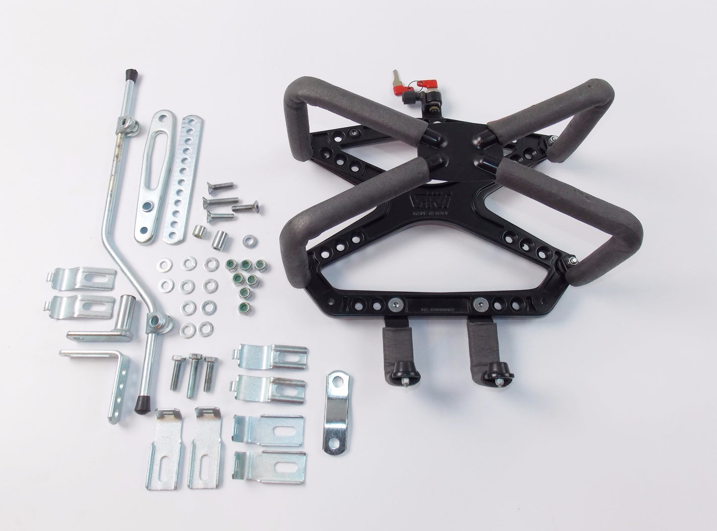 GIVI ENDURO UNIVERSAL SINGLE SIDE BAG FRAME BMW LENGTH 11" + KEYS + HARDWARE KIT - MotoRaider