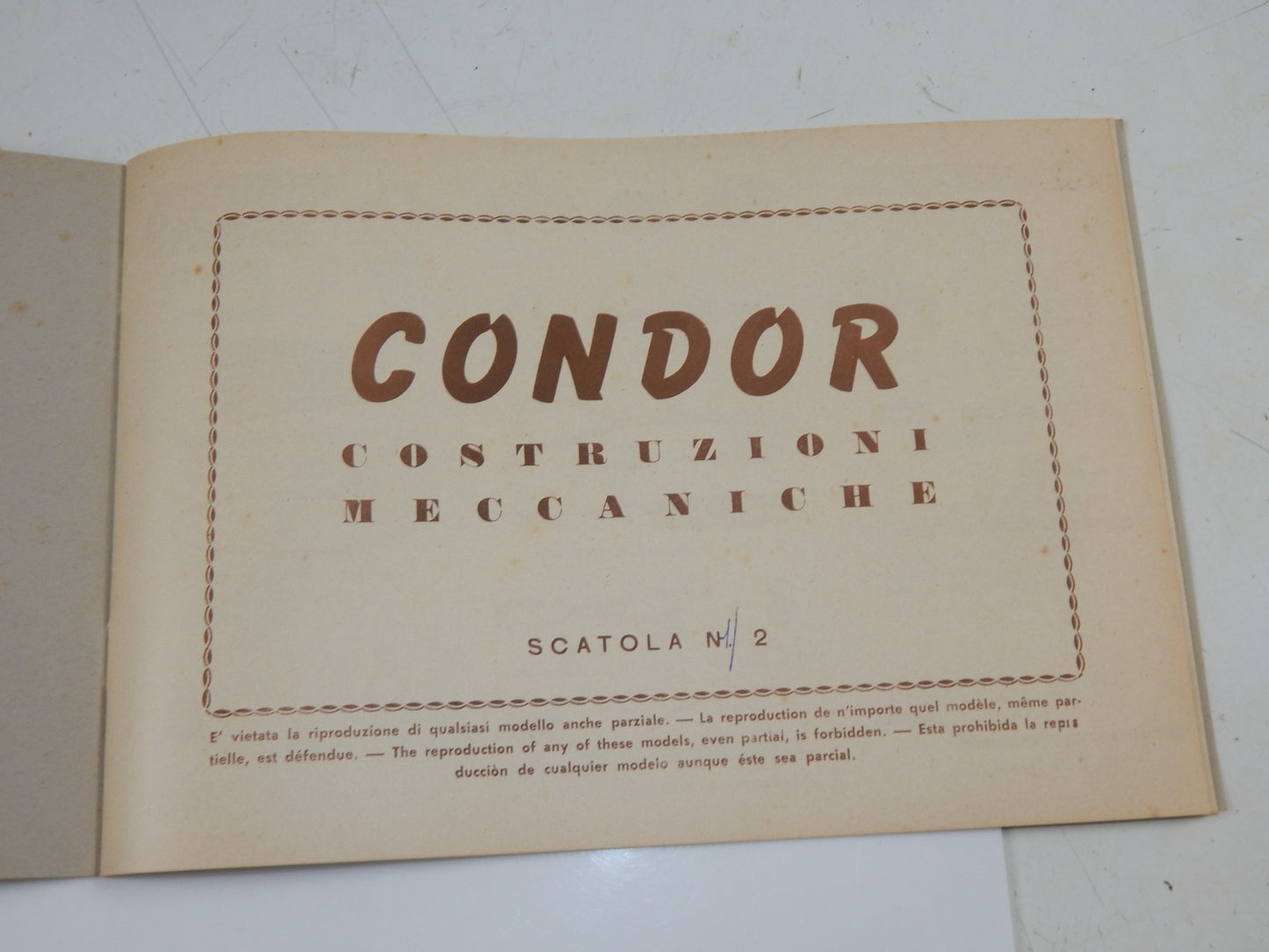 1950's CONDOR COSTRUZIONI MECCCANICHE MECCANO TOY BOX ITALY VINTAGE SCATOLA 2 - MotoRaider