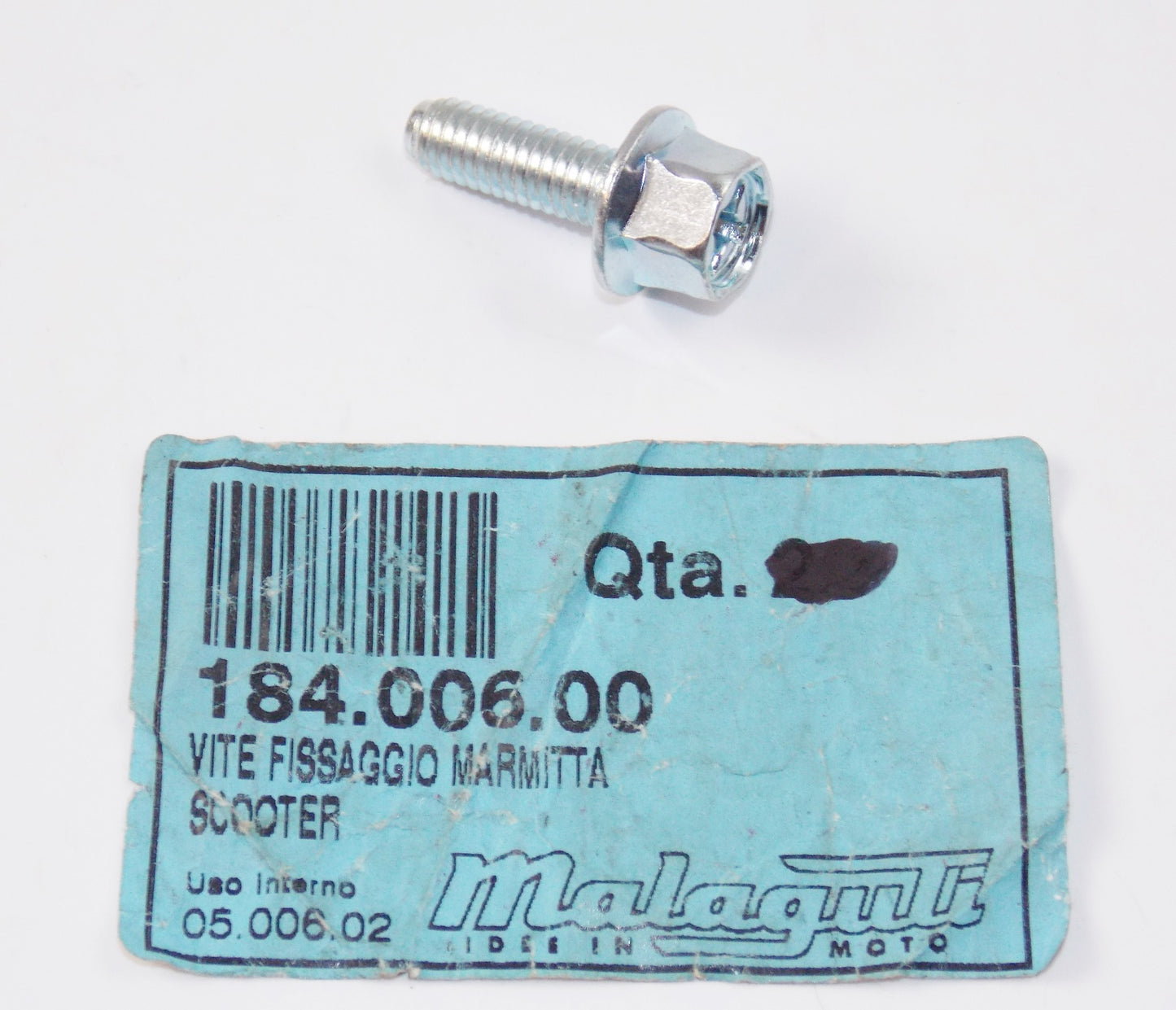 NOS OEM MALAGUTI CIAK 150 F12-100 | F12/02 ARIA EXHAUST SCREW ASSY 184.006.00 - MotoRaider