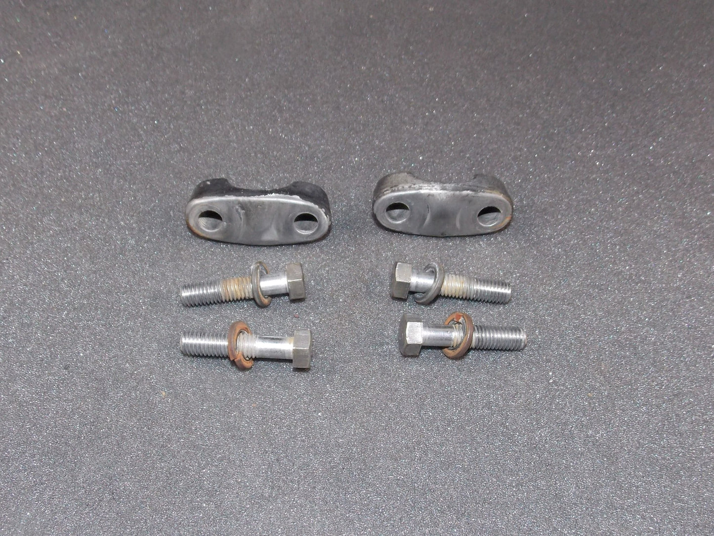 OEM YAMAHA 1976 YZ 400 YZ400 HANDLEBAR UPPER CLAMPS RISERS MOUNTS - MotoRaider