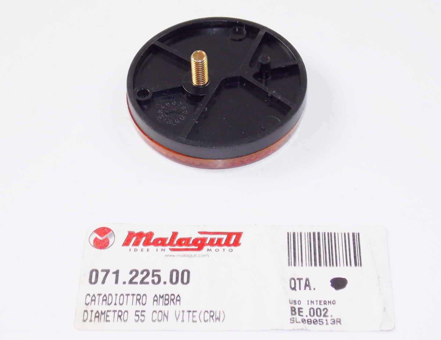 NOS OEM MALAGUTI CENTRO SL F10 WAP F15 LC F12 XSM 50 AMBER REFLECTOR 071.225.00 - MotoRaider