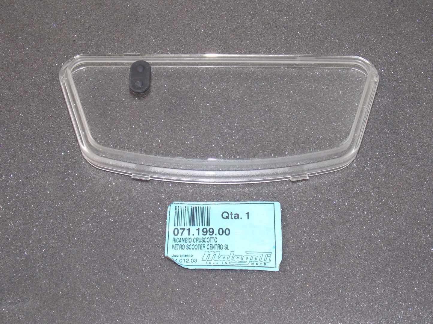 NOS OEM MALAGUTI CENTRO SL / 99 TIPO 49 KAT TACHOMETER CLEAR LENS 071.199.00 - MotoRaider