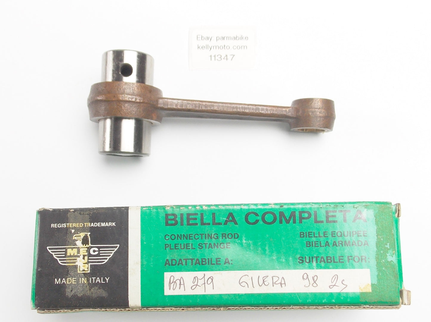NOS MEC EUR ENGINE CRANK CONNECTING ROD+BUSHINGS+PIN GILERA 98 cc 2-STROKE BA279 - MotoRaider