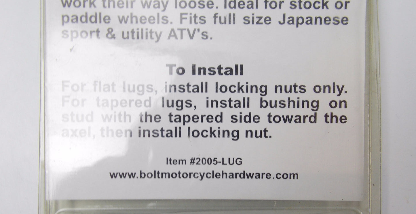 LUG-LOCKS REPLACES FLAT TAPERED STYLE LUGS JAPANESE SPORT UTILITY ATV's 2005-LUG - MotoRaider