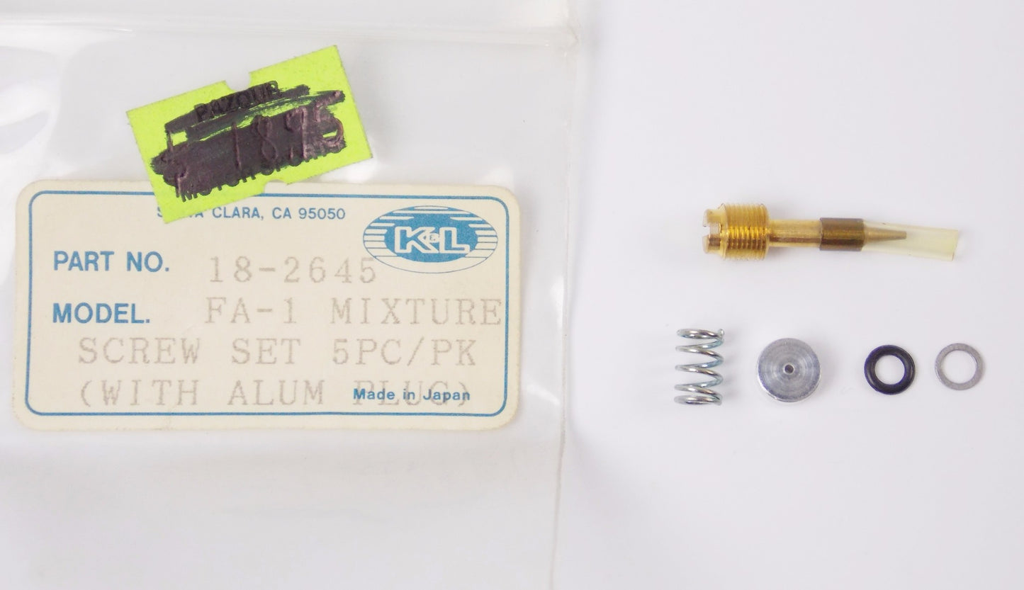 K&L FUEL FA-1 MIXTURE SCREWS W/ALUMINUM PLUG MIKUNI BS SERIES CARBURETOR 18-2645 - MotoRaider