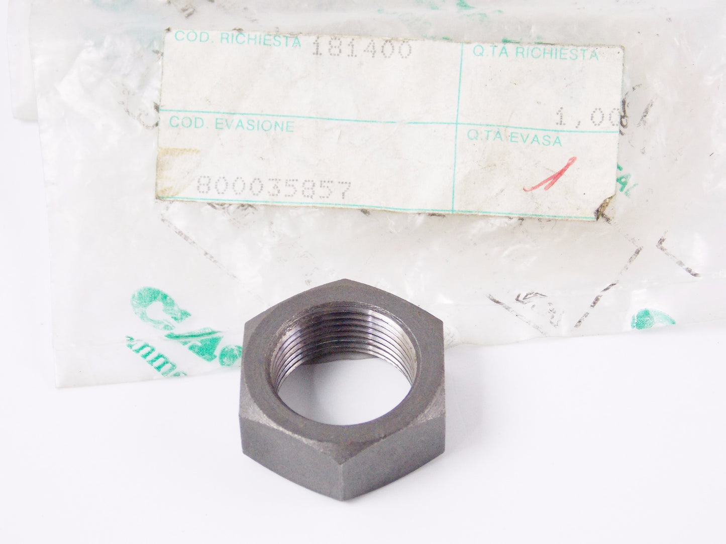 NOS OEM CAGIVA NUT THREAD 19mm x HEAD 27mm 800035857 - MotoRaider