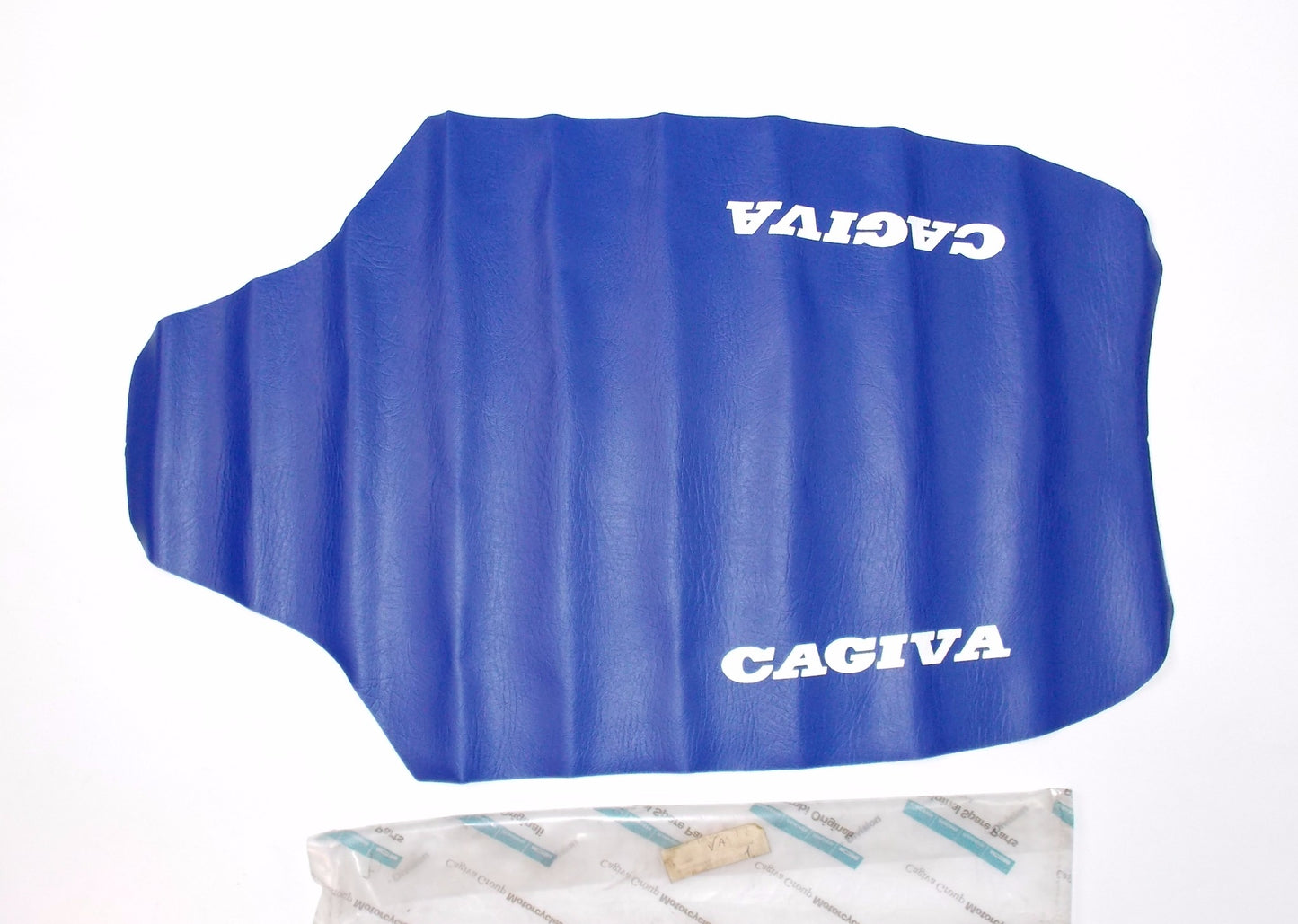 NOS OEM CAGIVA 1987/1988 VMX 125-88 CROSS CLASSIC SADDLE COVERING BLUE 800058049 - MotoRaider