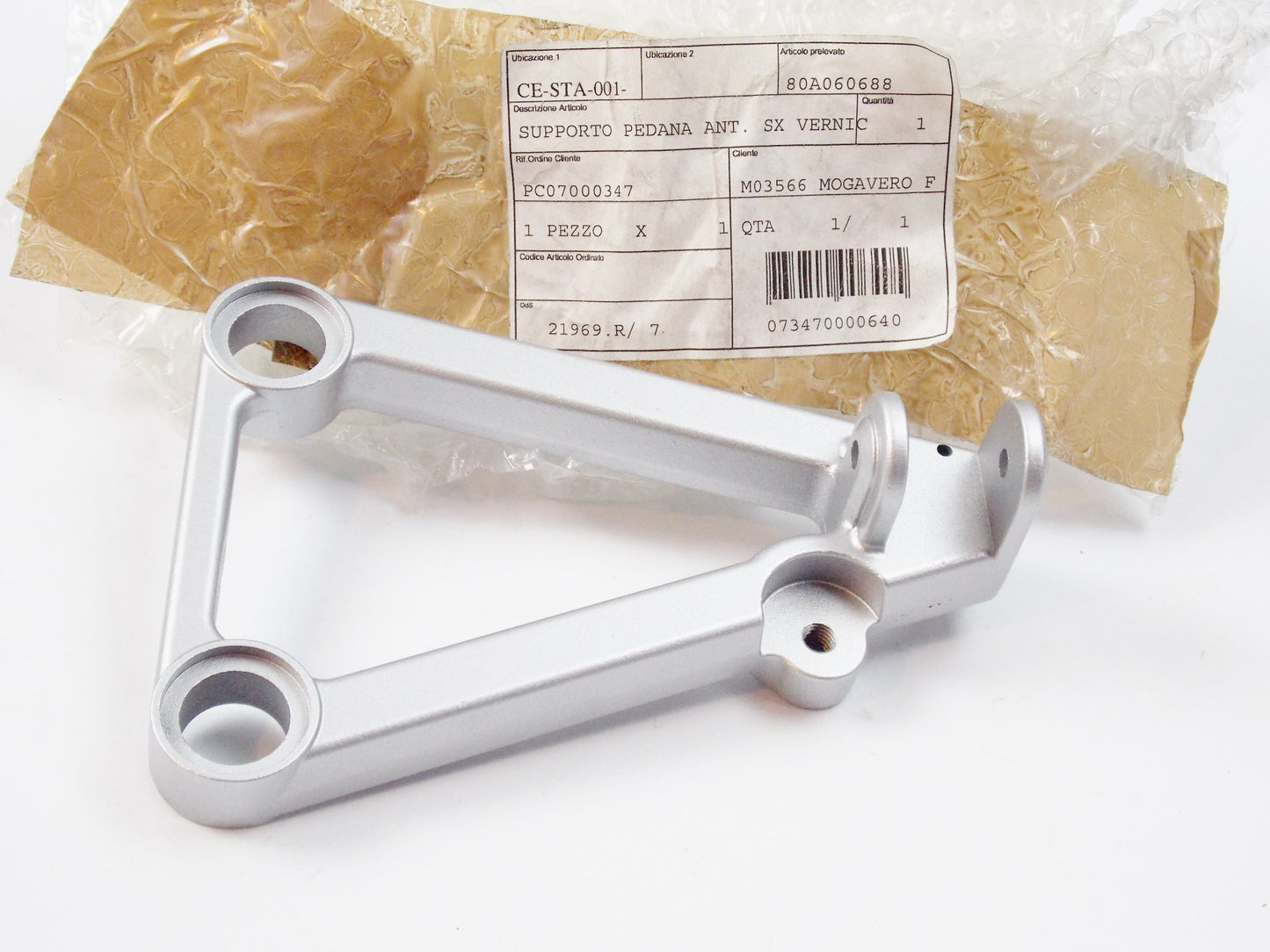 OEM CAGIVA 1992 MITO 2 1994-99 MITO EV MITO LH FRONT FOOTREST SUPPORT 80A060688 - MotoRaider