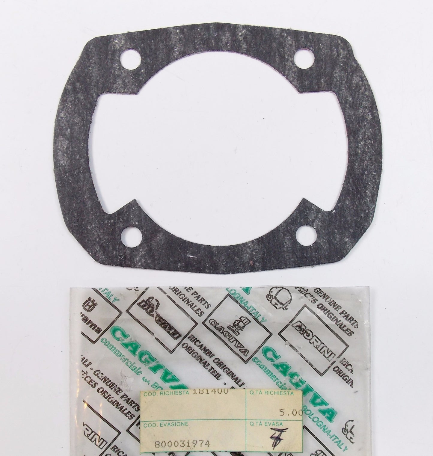 NOS OEM CAGIVA 82 250 SST/ALA BLU/ALA VERDE CYLINDER BASE GASKET 0.5mm 800031974 - MotoRaider