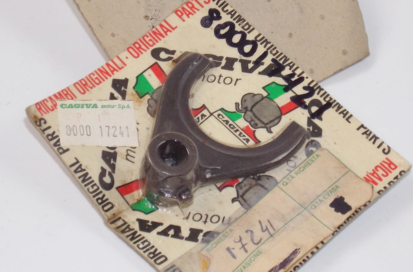 NOS OEM CAGIVA 1981 SST 125 TRANSMISSION FORK GEAR SHIFTER 5th 800017241 - MotoRaider