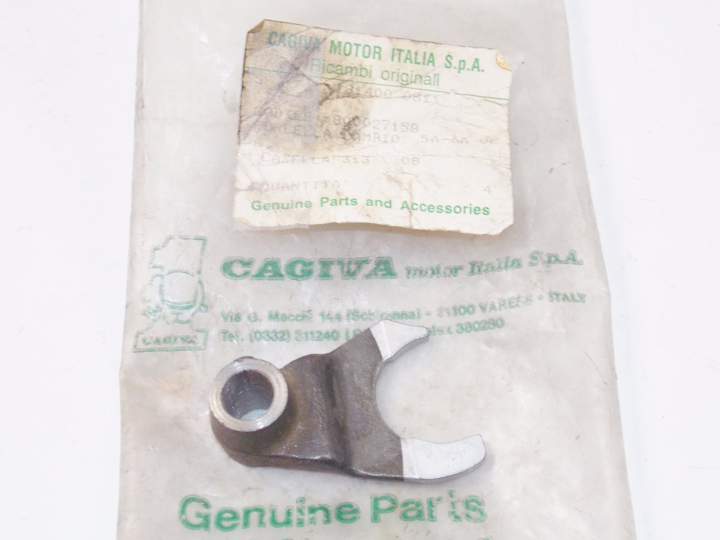 NOS OEM CAGIVA 1982 SXT 125 FORK GEAR SHIFTER 5th 6th 800027158 - MotoRaider