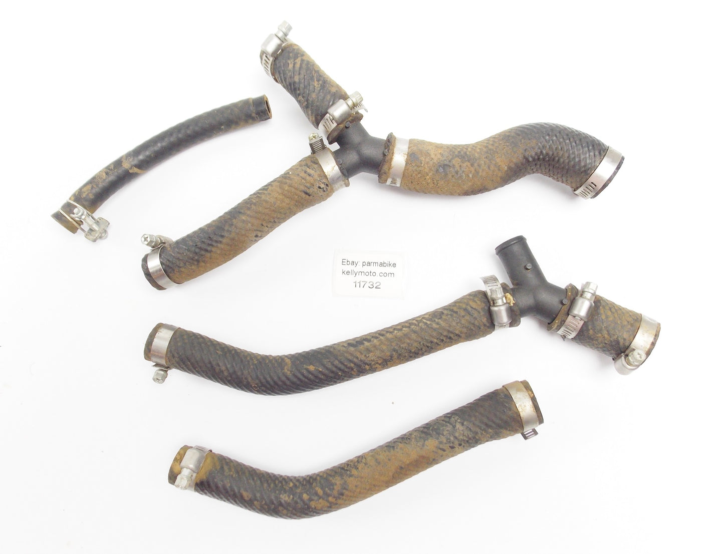 1990 YAMAHA YZ125 COOLING SYSTEM RADIATOR HOSE PIPE TUBE 1/2/3/6 JOINT 1 CLAMPS - MotoRaider