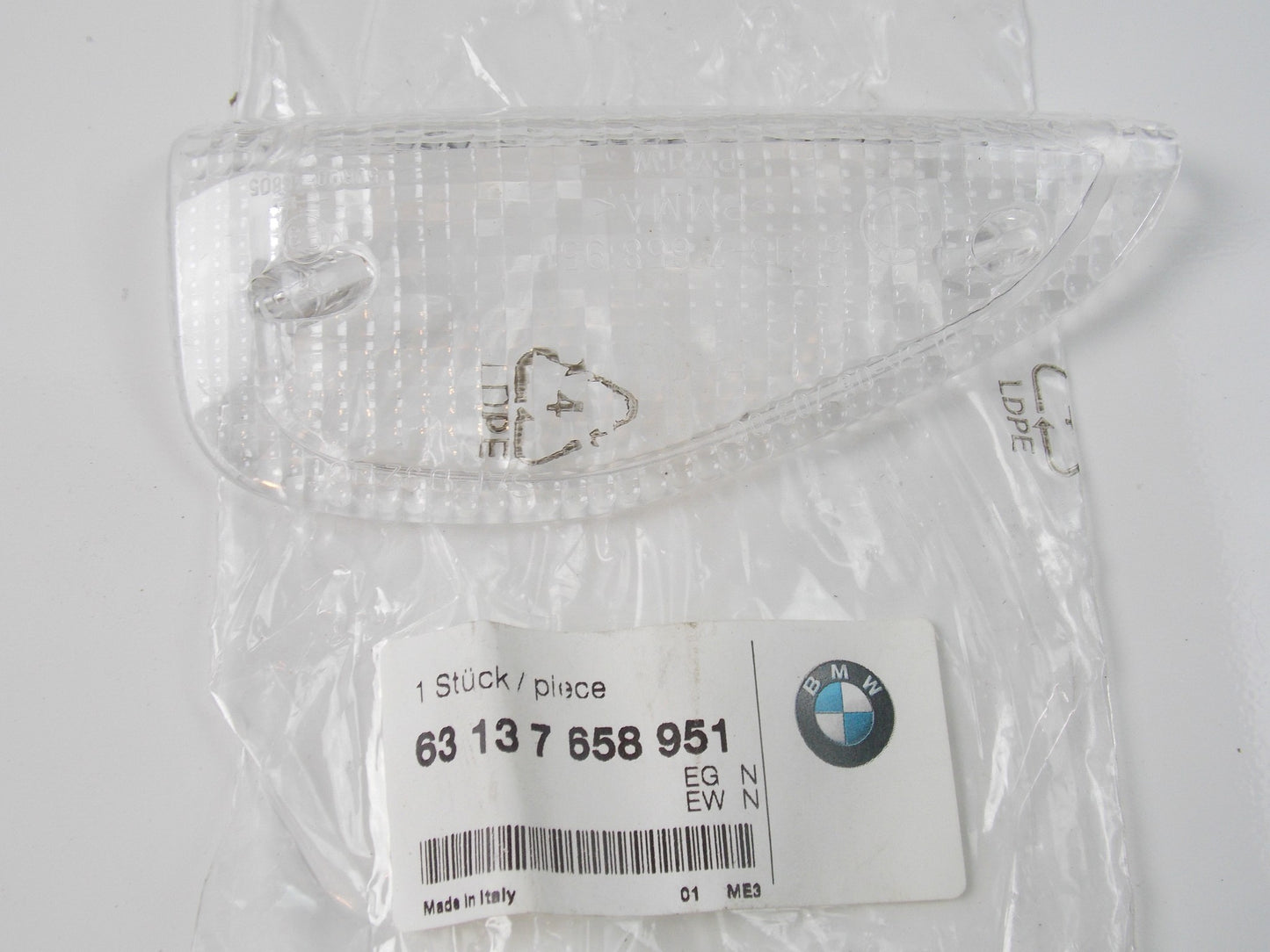 NOS OEM BMW 2001-2004 R 1150 RS FRONT LEFT WHITE LENS # 63137658951 - MotoRaider