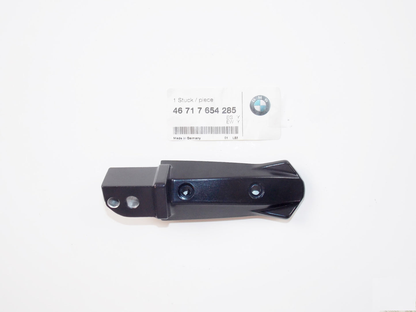 NOS OEM BMW 2001-2005 F650CS BLACK FOOTREST REAR LEFT # 46717654285 - MotoRaider