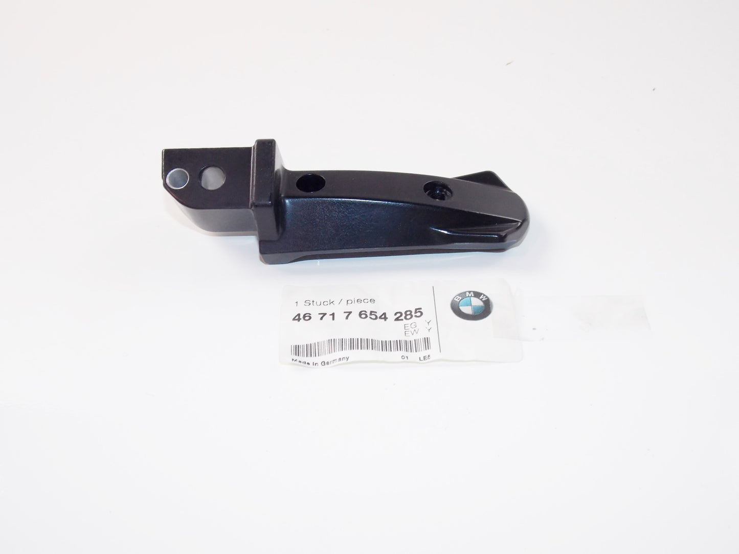 NOS OEM BMW 2001-2005 F650CS BLACK FOOTREST REAR LEFT # 46717654285 - MotoRaider