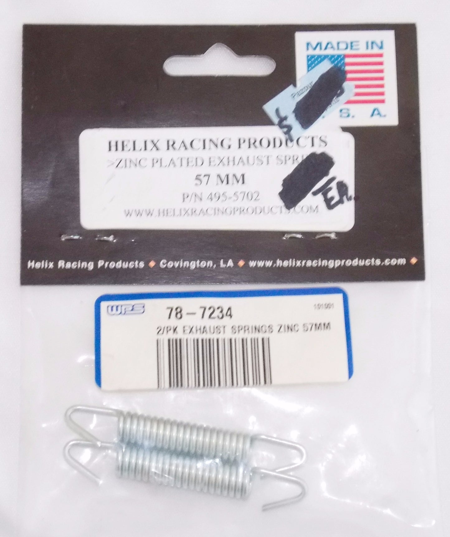 HELIX EXHAUST MUFFLER SPRING ZINC 57mm PK of 2 SUZUKI KAWASAKI 78-7234 |495-5702 - MotoRaider