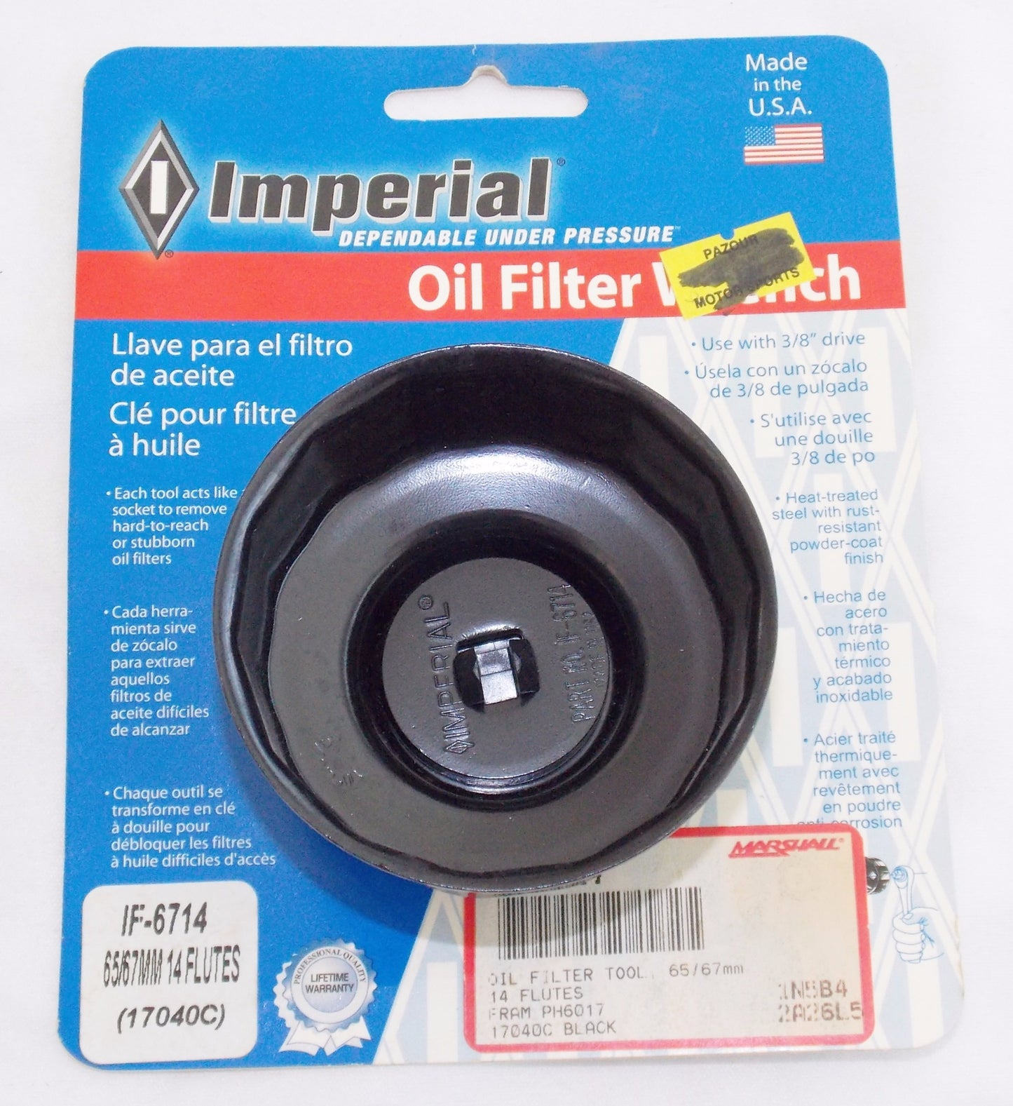 OIL FILTER CAP WRENCH TOOL 65/67mm 14 FLUTES BMW DUCATI HARLEY DAVIDSON # 17040C - MotoRaider