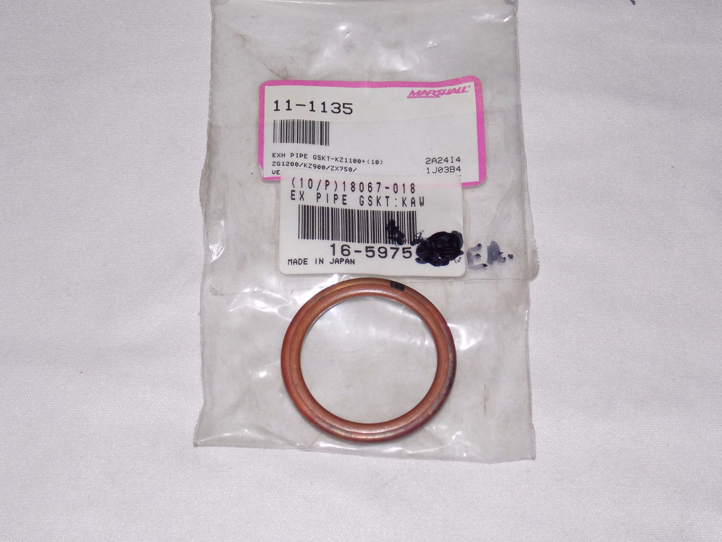 EXHAUST PIPE GASKET 32x42x3.0 KAWASAKI ZX750 Ninja KZ900 ZN1100 11-1135 |16-5975 - MotoRaider