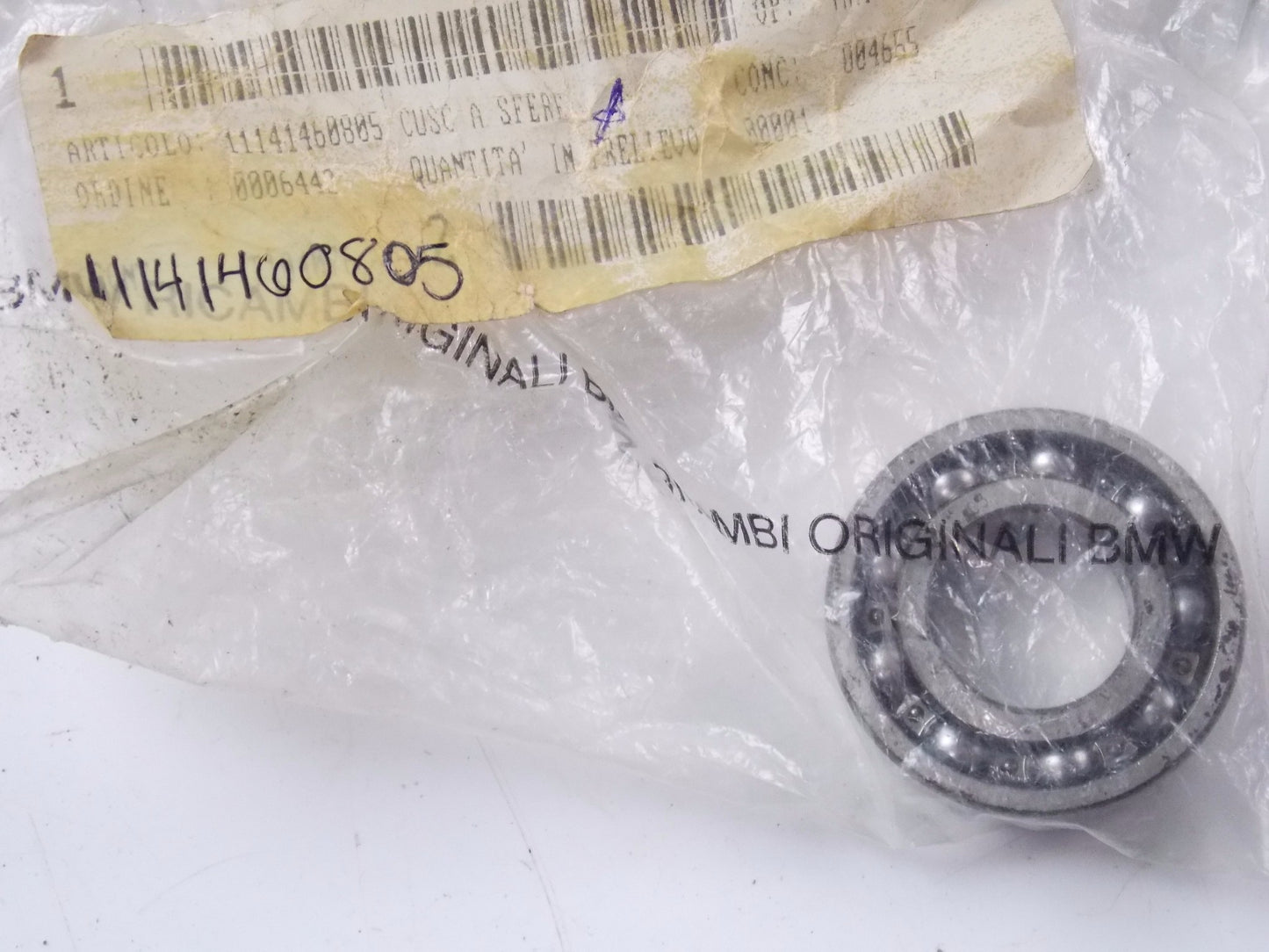 NOS OEM BMW 84-09 K1/100/LT/RS/ K1100 GROOVED BALL BEARING 20X42X12 11141460805 - MotoRaider