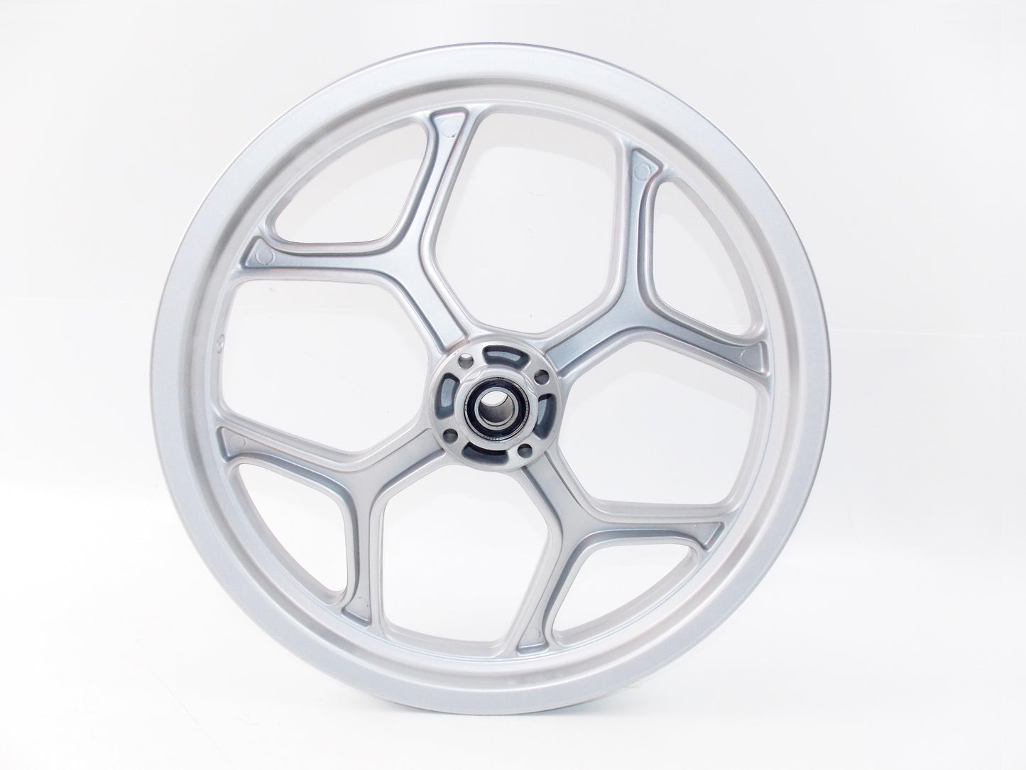 NOS OEM BMW 85-95 K100/LT/75 FRONT SILVER IRON RIM 18" # 36311450816 - MotoRaider