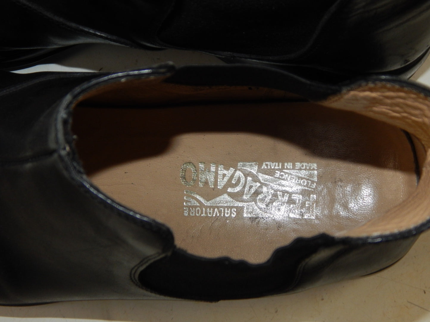 ORIGINAL FERRAGAMO MEN BOOTS LOW BLACK LEATHER SIZE US 9.5 ITALY FASHION - MotoRaider