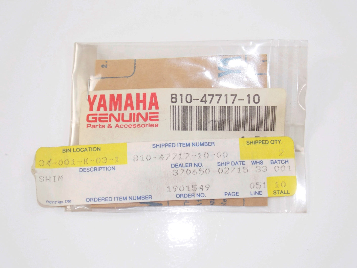 NOS OEM YAMAHA 70-83 SW/GP396 SL292 EW643 EX/SR/GS340 SPEEDOME SHIM 810-47717-10 - MotoRaider