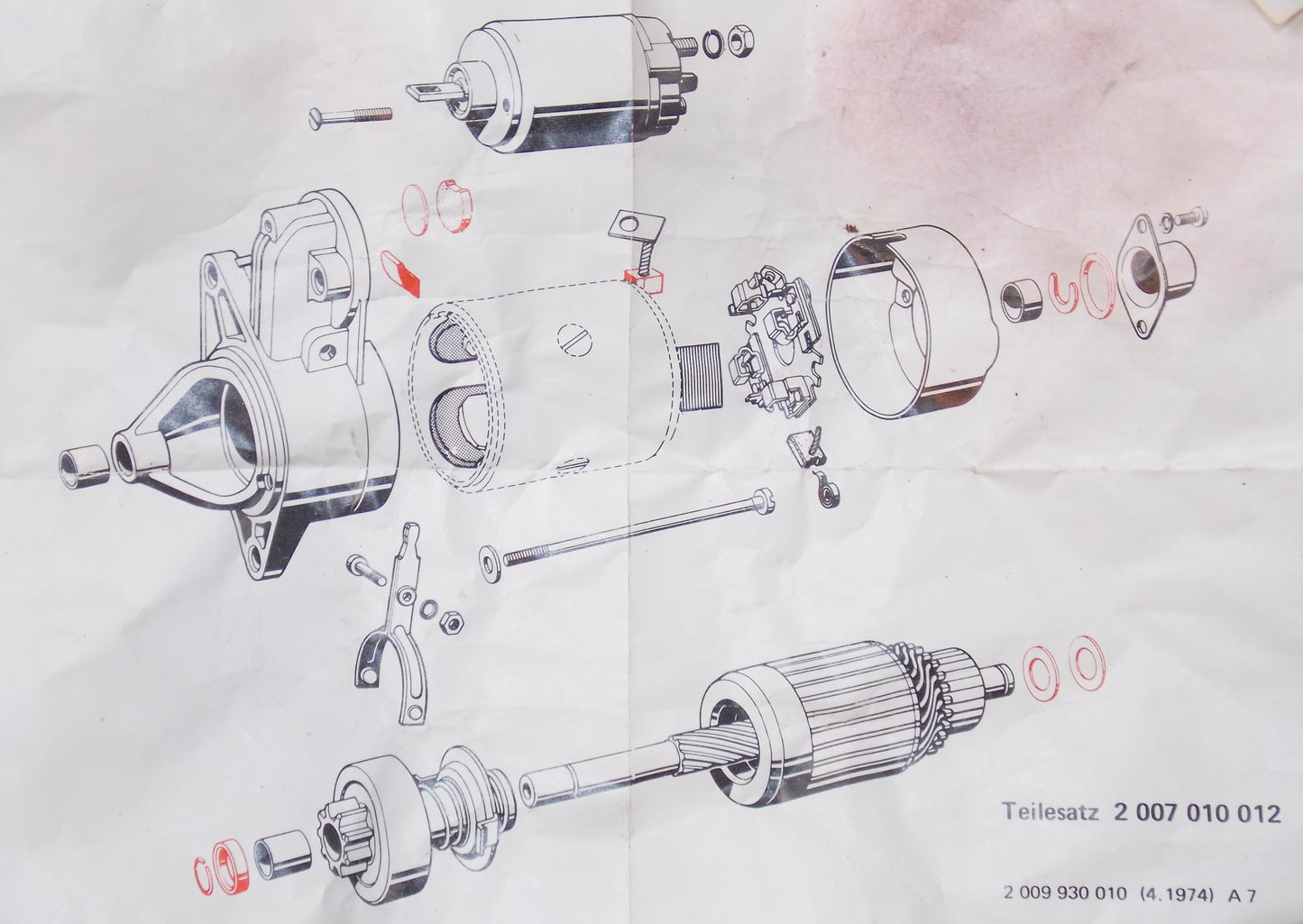 NOS OEM BMW 74-96 R100RT/CS/CS/7T/60/75/80 REPAIR KIT STARTER MOTOR 12411352541 - MotoRaider