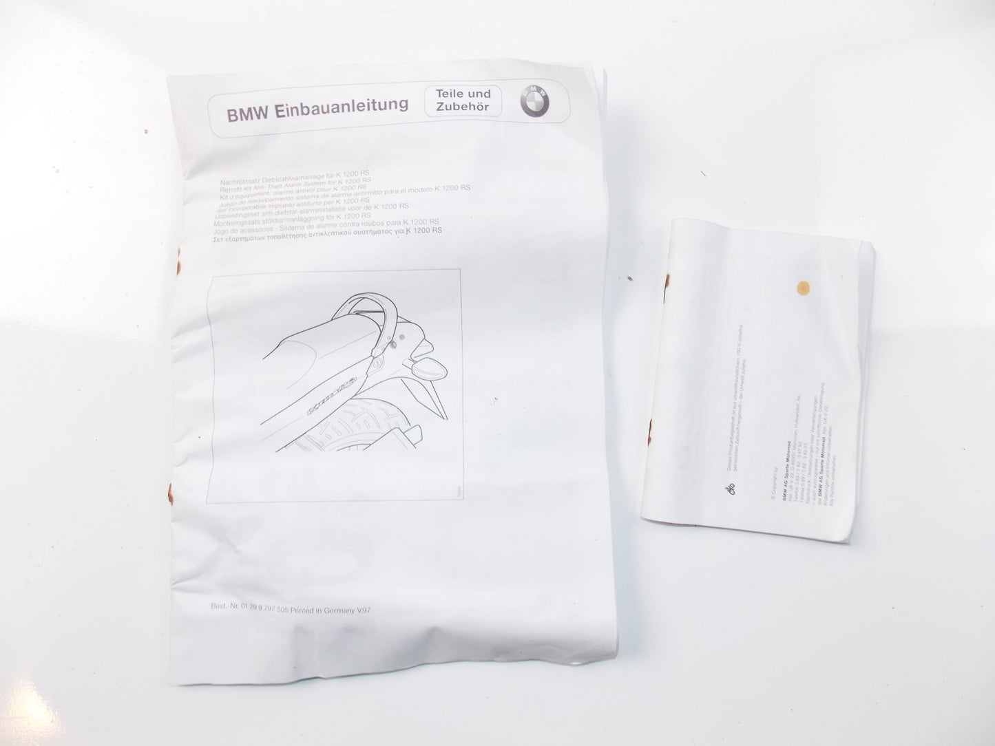 NOS OEM BMW 96-01 K 1200 RS RETROFIT KIT THEFT ALARM 65752337052 - MotoRaider