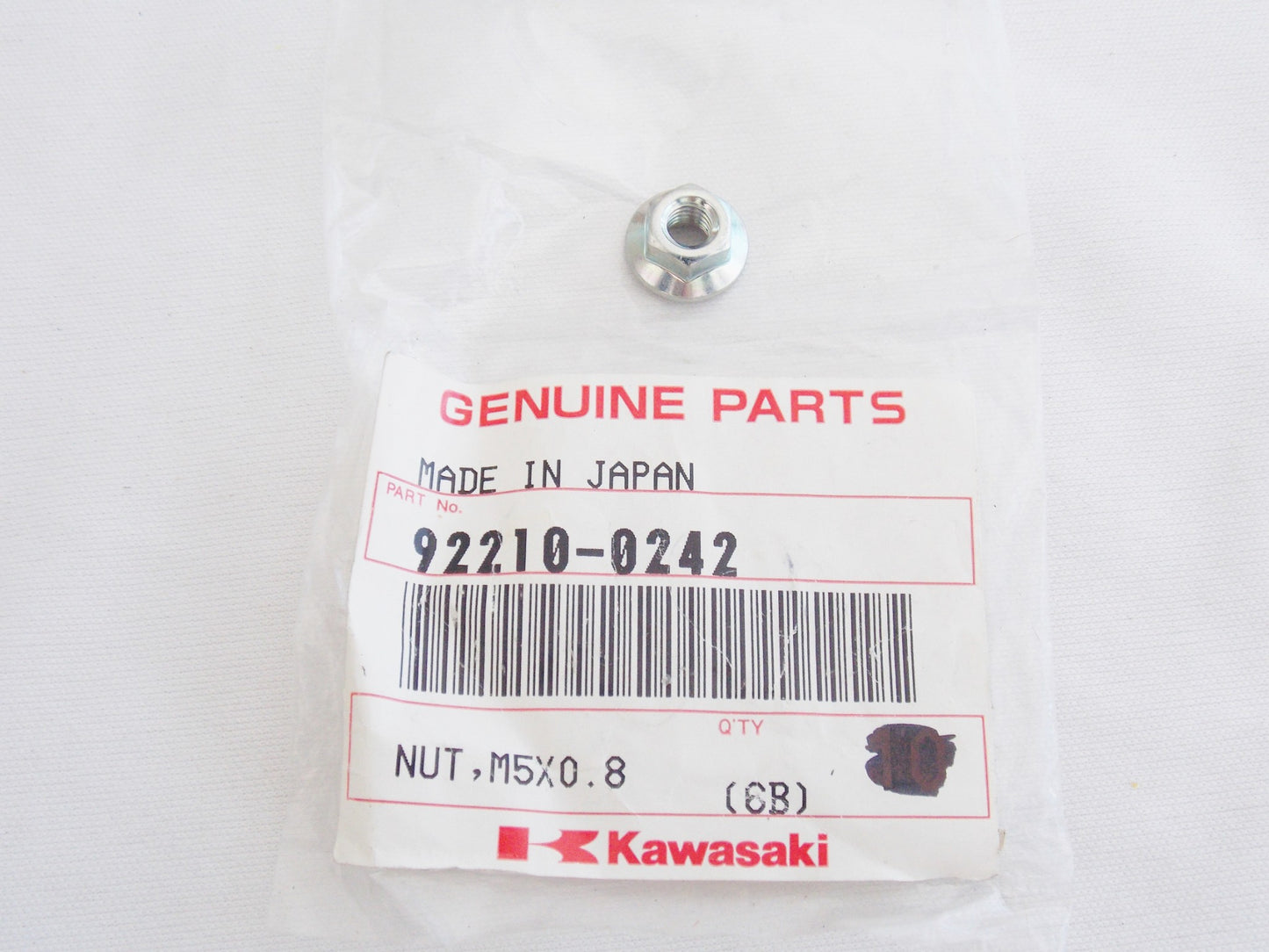 NOS OEM KAWASAKI 2006-2007 ZX1400 NUT 5X0.8 92210-0242 - MotoRaider