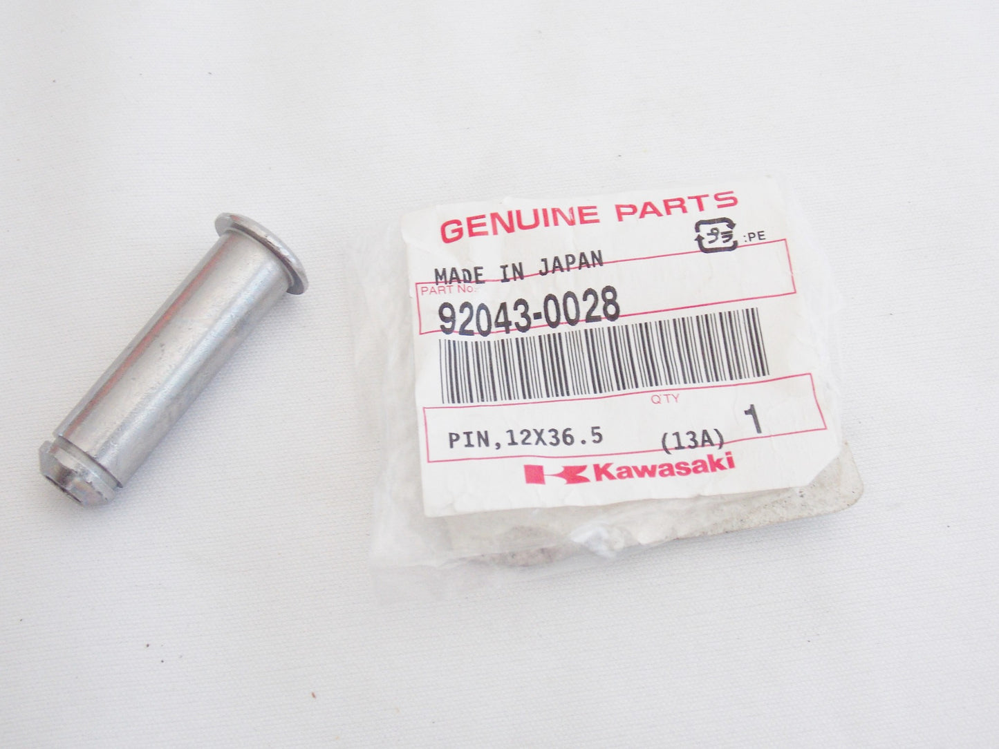 NOS OEM KAWASAKI 2005-2017 ZX600/636/1000/650 ER650 PIN 12X36.5 92043-0028 - MotoRaider