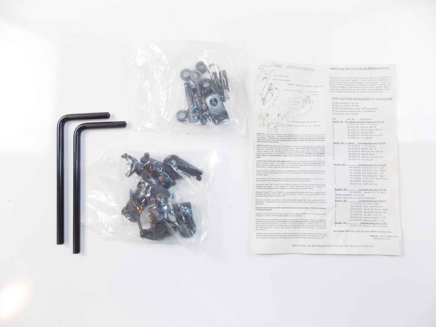 NOS SMOKE WINDSHIELD 16.5"x17.5"+(2) HARDWARE KITS MOUNTING SCOOTER MOPED VESPA - MotoRaider