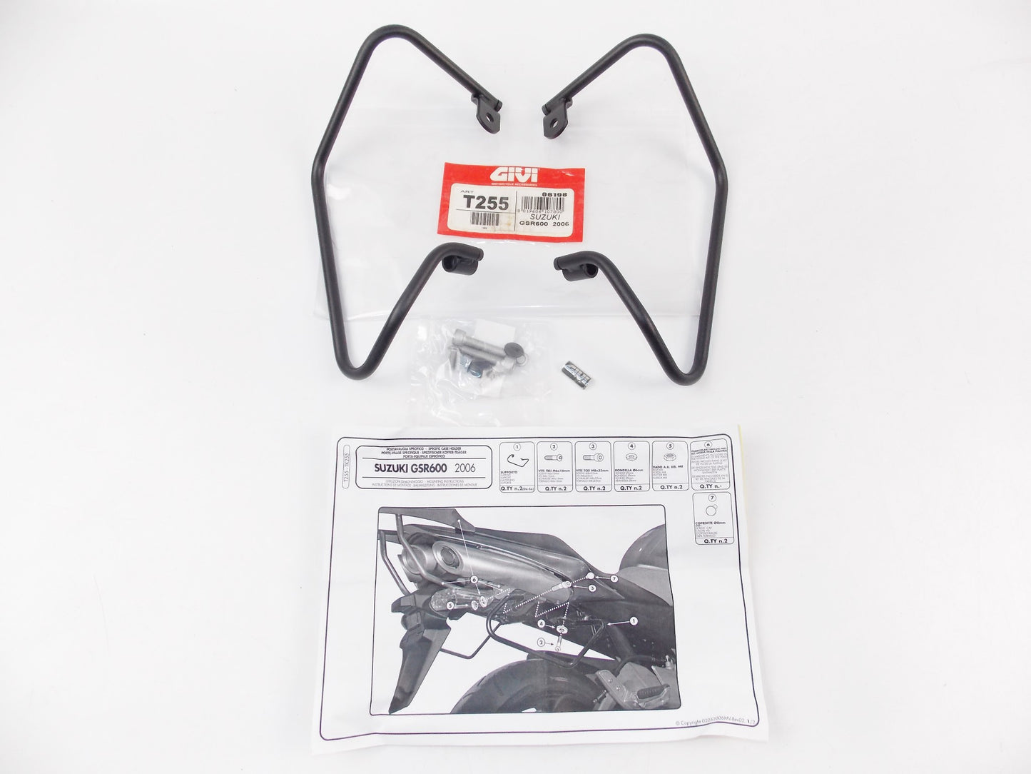 SPECIFIC CASE HOLDER SET LUGGAGE BAG SUZUKI 2006 GSR600 GIVI T255 - MotoRaider