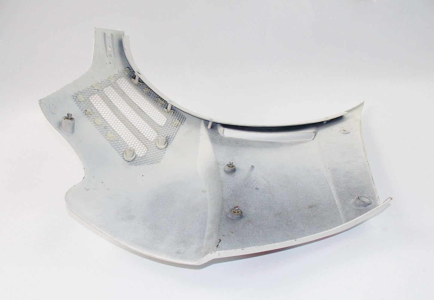 NOS OEM SUZUKI PEARL WHITE PLASTIC RIGHT SIDE HIGHER FAIRING PANEL - MotoRaider