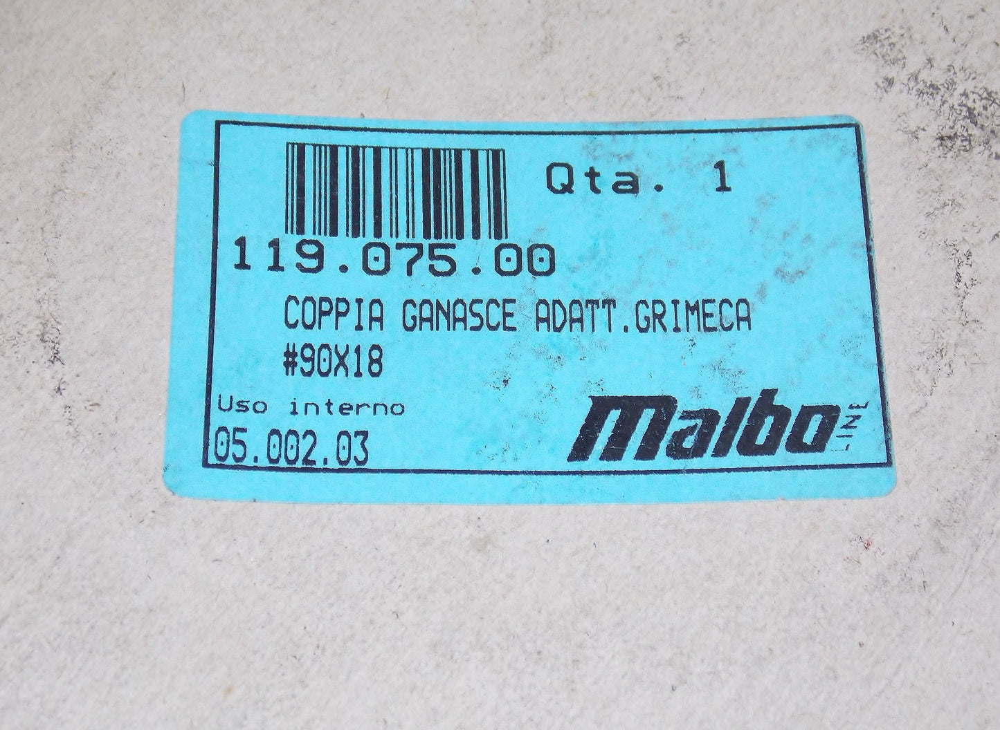 NOS OEM MALAGUTI SCOOTER BRAKE SHOES GRIMECA FRONT REAR WHEEL 90x18 # 119.075.00 - MotoRaider