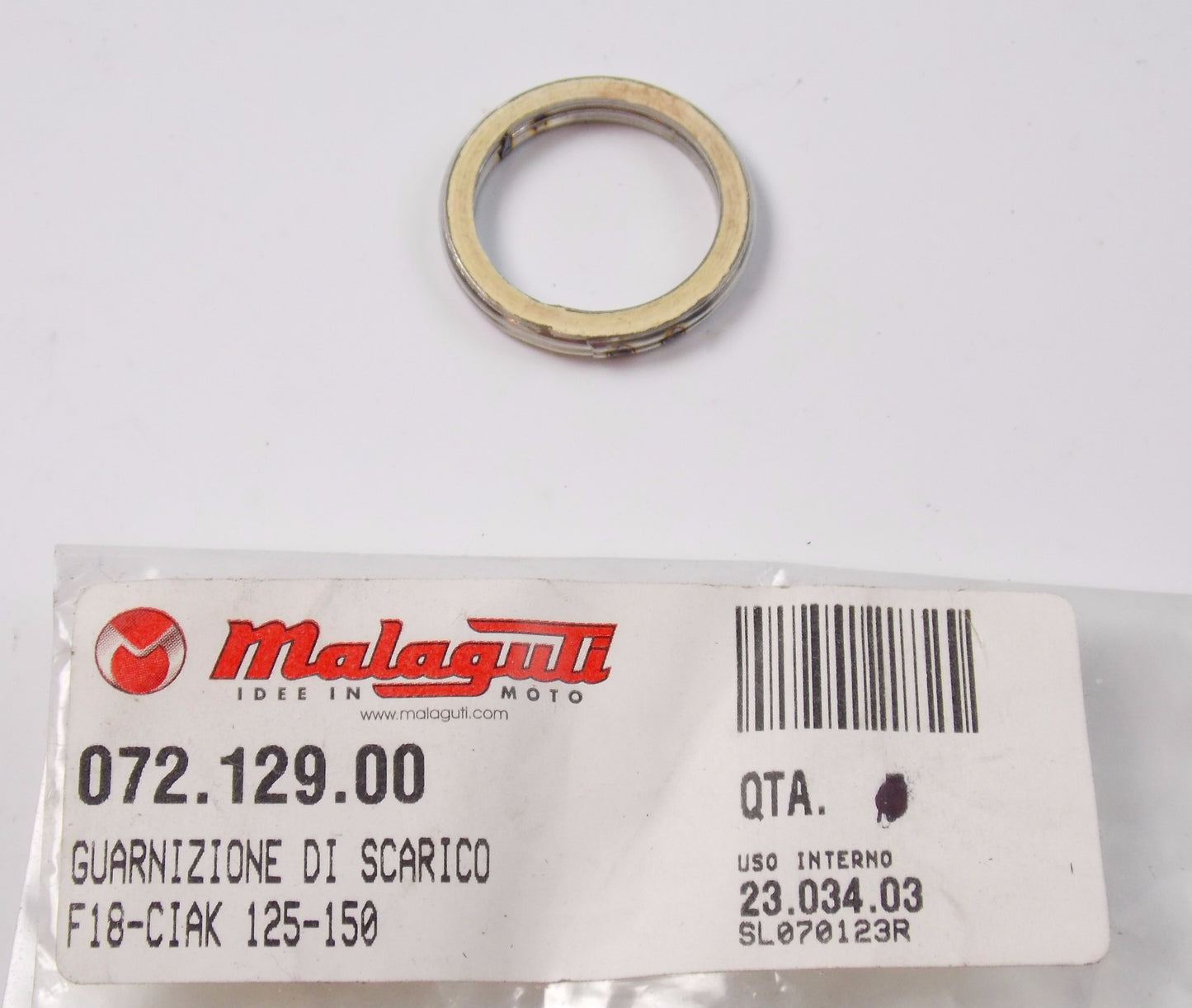 NOS OEM MALAGUTI F18-CIAK 125-150 WARRIOR F 18 - 150 4T SEAL DRAIN 072.129.00 - MotoRaider
