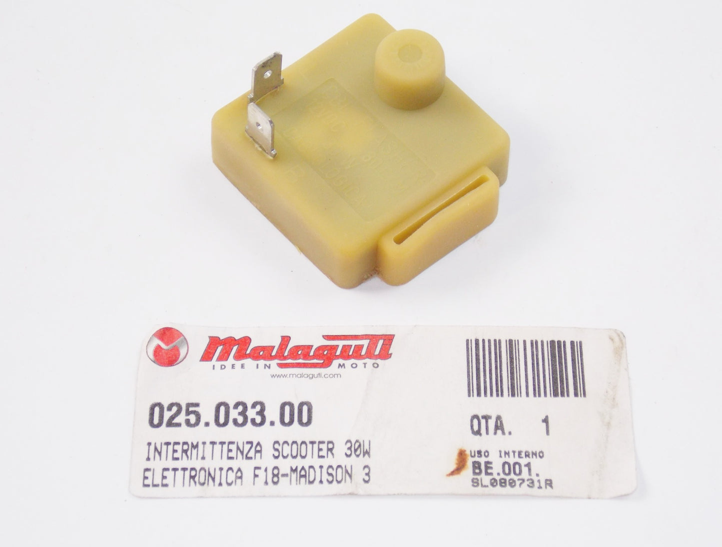 OEM MALAGUTI MADISON 3_125/S200/RS250/K400 PASSWORD FLASHER RELAY 30W 025.033.00 - MotoRaider