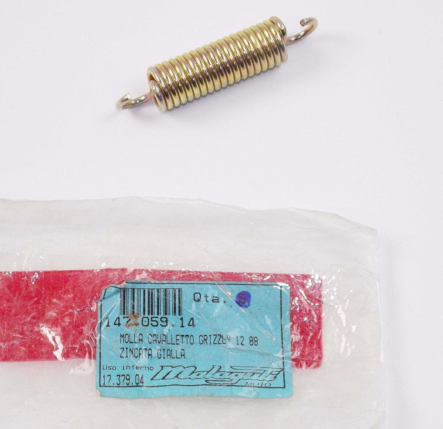 NOS OEM MALAGUTI 1997 GRIZZLY 12" SIDE STAND RETURN SPRING 147.059.14 - MotoRaider