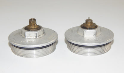 1 pr MOTORCYCLE FRONT FORK TUBE TOP CAP PLUG STAMPED 85.4 K42US BMW SUUKI YAMAHA - MotoRaider