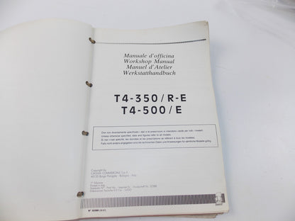 06/1987 WORKSHOP MANUAL CAGIVA T4-350R-E T4-500/E ITALIAN ENGLISH GERMAN FRENCH - MotoRaider