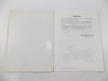 11/1985 SUPPLEMENT SERVICE MANUAL CATALOG BOOK SUZUKI  GSX550 ITALIAN - MotoRaider