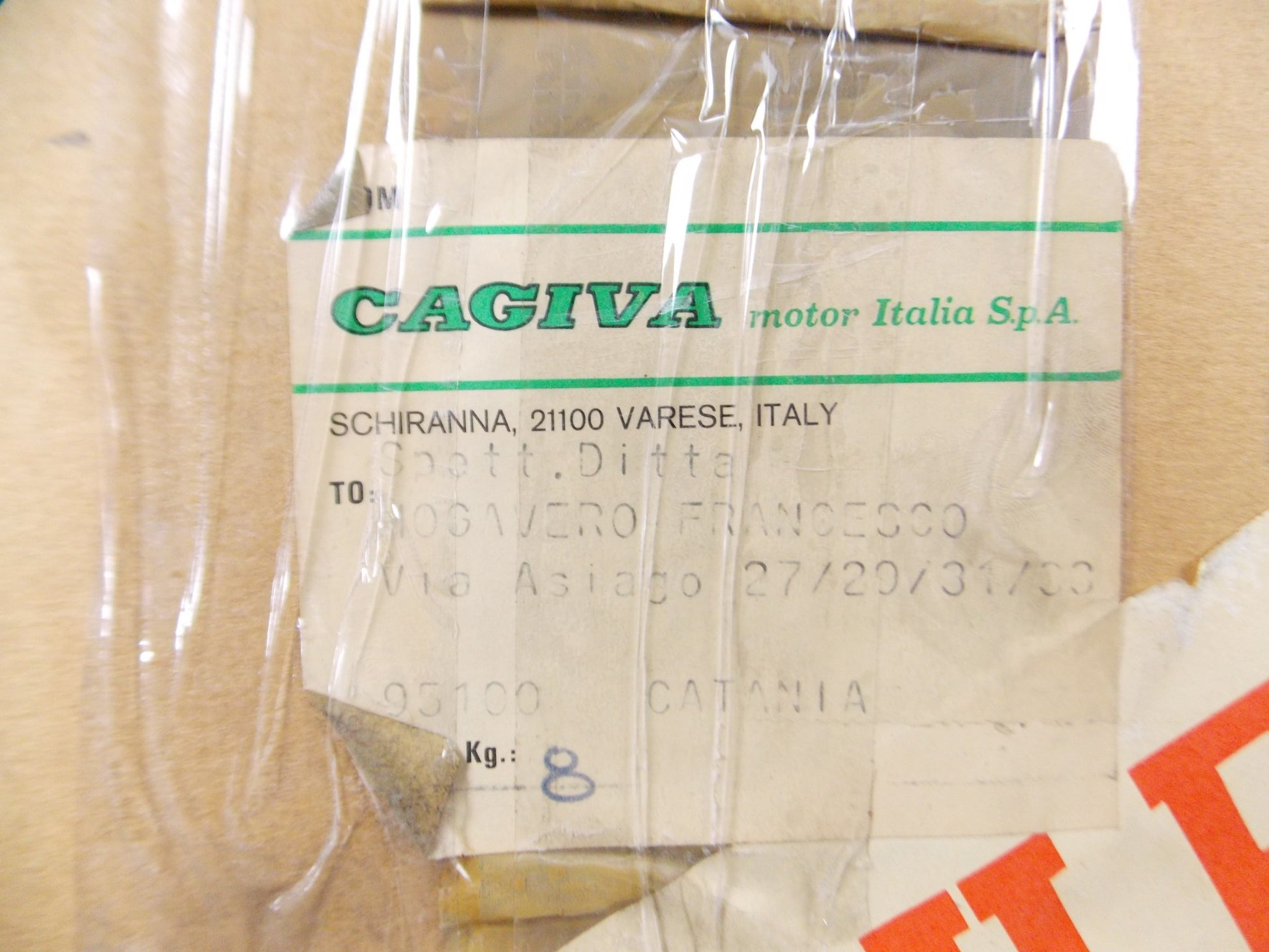 NOS CAGIVA 1986 ALETTA ORO 125 S2 ELECTRIC WHITE/BLACK FRONT FAIRING 800052303 - MotoRaider