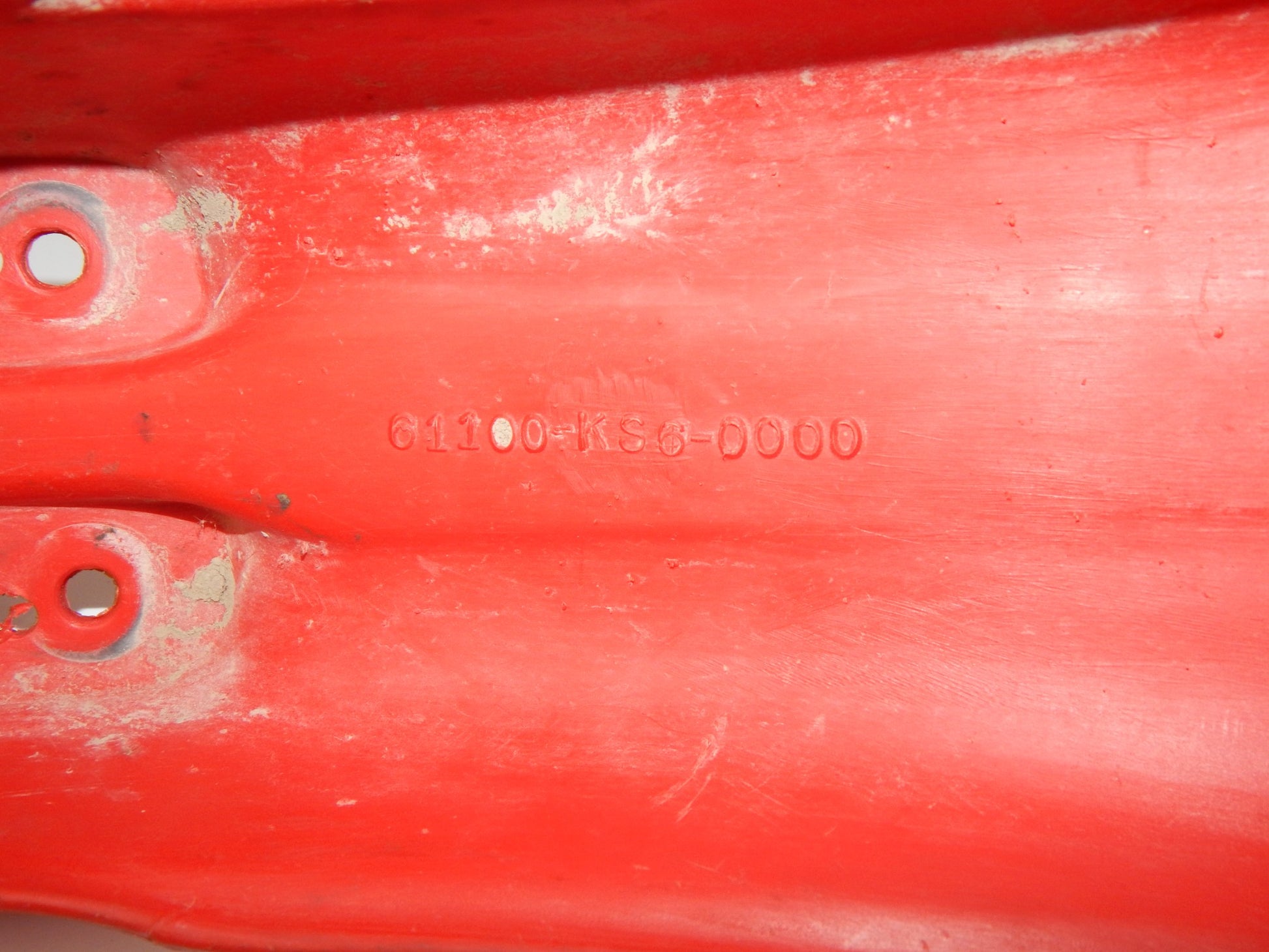 HONDA 61100-KS6-0000 1991 CR500 CR250 RED FRONT FENDER MUD GUARD - MotoRaider