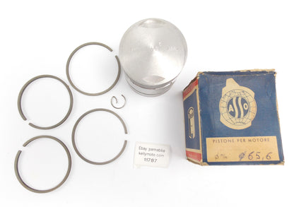 NOS ASSO WERKE PISTON + RINGS + CLIP DIAMETER 65.6 mm STROKE MOTOR ENGINE - MotoRaider